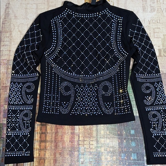 Windsor Tops - Women’s Dressy Embellished Mock Neck Top